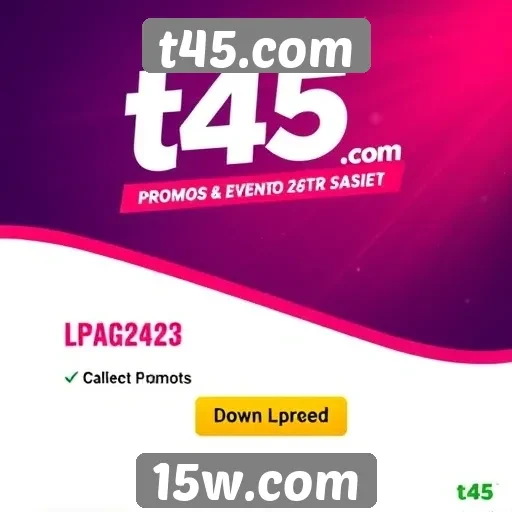 Promos e eventos especiais em t45.com